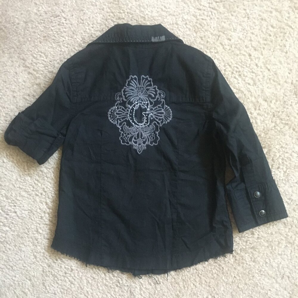 Guess Toddler Girls Black Button-Down Long Sleeve& 3/4 Sleeve Blouse Size 6